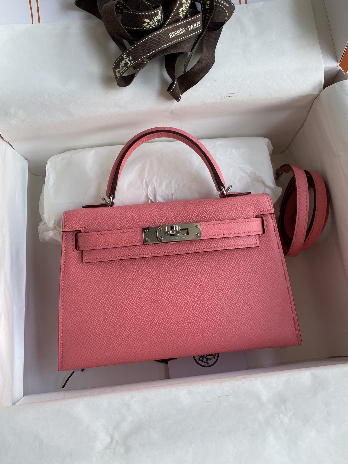 Hermes Kelly Mini II Bag 19CM In Rose Pink Epsom Leather